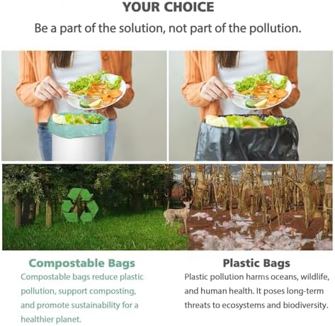 200PCS AYOTEE Compostable Trash Bags 1.2 Gallon Unscented Biodegradable Compost Bags