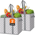 Reusable Grocery Bags 2 Pack, Foldable & Water Resistant Shopping Bags