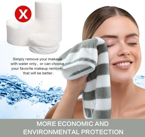 Microfiber Facial Cloths Fast Drying Washcloth 12x12inch Stripes 6 pack