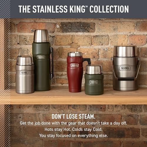 THERMOS Stainless King Travel Mug with Handle, 16oz, Matte Teal