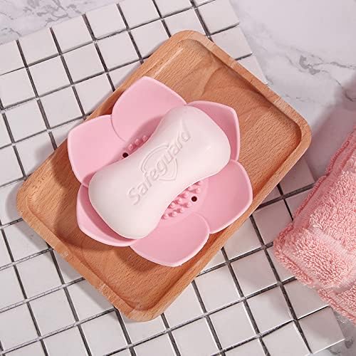 2 Pack Silicone Soap Tray Dishes Soap Holder Saver Draining Bathroom Shower Sink Bathtub