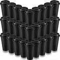 Honeydak 45 Pack 16 oz Reusable Coffee Cups with Lids Water Bottle Iced Coffee Travel Mug Reusable Portable Plastic Tea Tumblers Bulk for Hot and Cold Drinks Birthdays Party(Classic,Black)