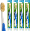 MOUTHWATCHERS Soft Flossing Manual Toothbrush, Adults, 4-Pack, Blue