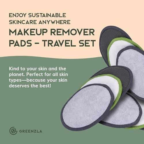 GREENZLA Reusable Makeup Remover Pads |12 Pack | Travel Set