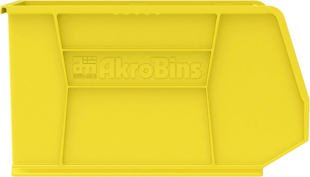 Akro-Mils 30260 AkroBins Plastic Storage Bins, Space-Saving Stackable Bins for Garage, Pantry, Craft Organization, 18-" x 11-" x 10-", Yellow, 6-Pack