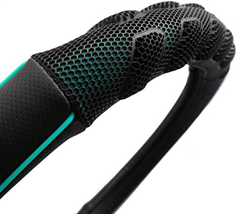 Flying Banner car Steering Wheel Cover Faux Leather Massage Universal fit 3D Honeycomb Hole Anti-Slip Sporty 15 Inches (Mint Green Black)