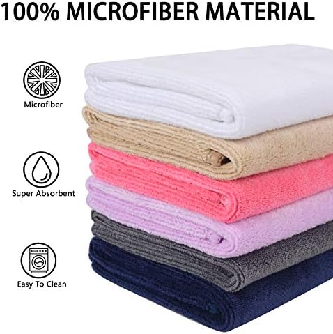 SINLAND Brushed Microfiber Facial Cloths Fast Drying Washcloth 12inch x 12inch Absorbent Face Wash Cloth Soft Makeup Remover Cloths