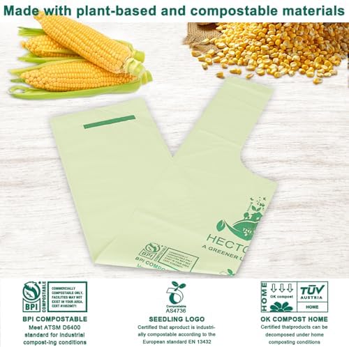 HECTOLIFE 2.6 Gallon 300 Count Compostable Bags Handle Tie