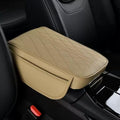 1 Pack Car Center Console Cover Custom Fit for Ford C-Max Energi 2013-2017, Leather Memory Foam Armrest Cushion Protector, Anti-Scratch Durable Armrest Pad,Beige