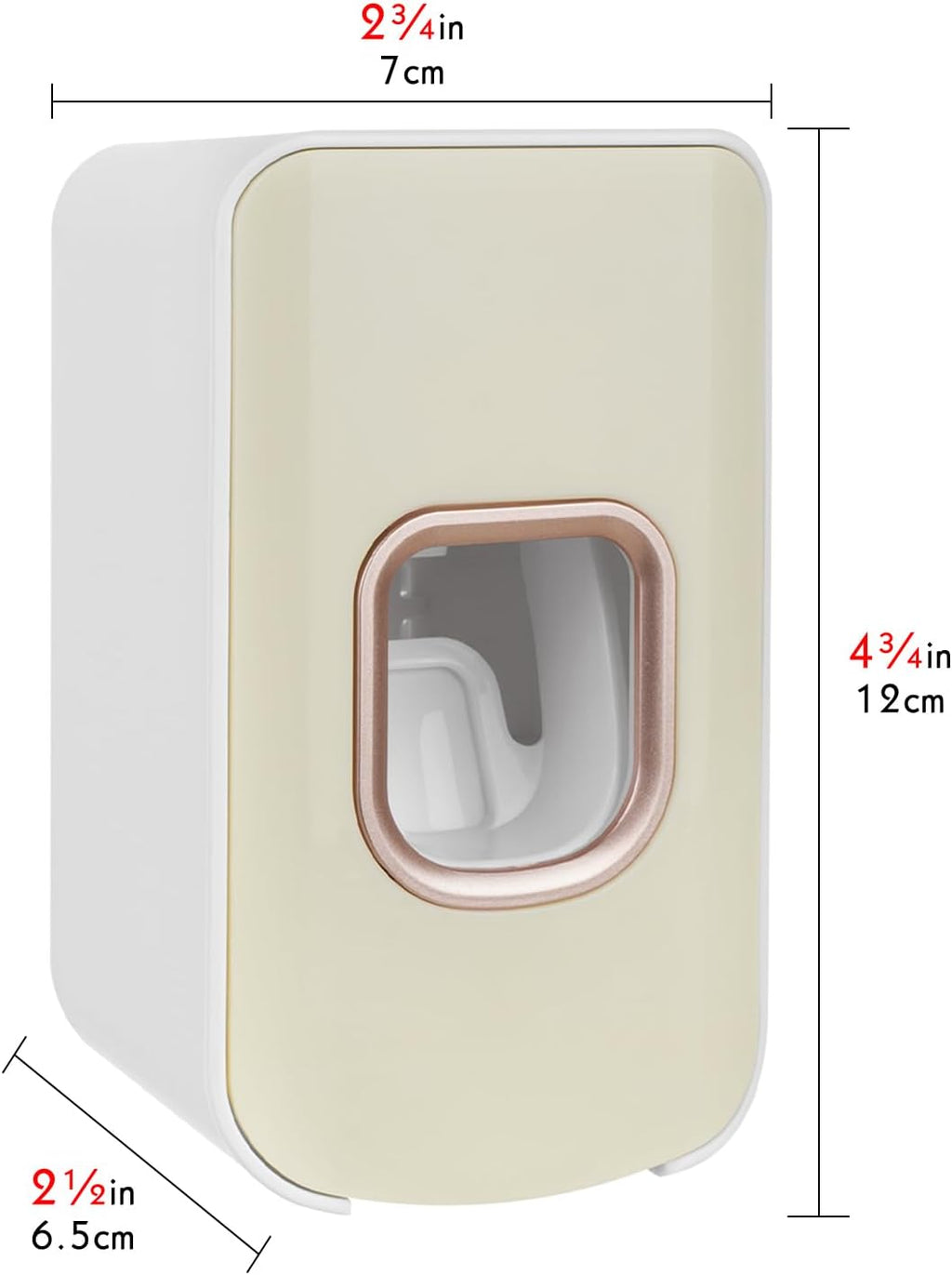 2 Slot Toothbrush Holder and Toothpaste Dispenser Wall Mounted, Automatic Toothpaste Squeezer, 2 in 1 Tooth Brush Toothpaste Organizer for Shower (Ivory Yellow 2Pack)