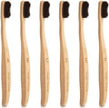 Virgin Forest Bamboo Toothbrushes 6pk, Charcoal Bristles BPA Free Eco