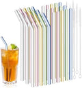 36 Pack Reusable Glass Straws, 8” x 8 mm Colorful Glass Straws