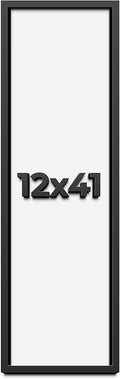 12x41 Shadow Box Frame Black | 1 Inch Deep Solid Wood Shadowbox Display Frame |