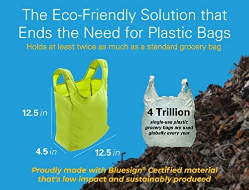 Reusable Grocery Bags, Foldable Shopping Bags in Pod, 10 Pack