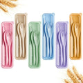 Quatish 6 Sets Travel Utensils Set with Case,Camping Utensils Multicolor