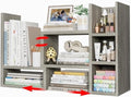 NUTIKAS Desk Shelves Desktop Organizer Shlef - Grey Office Organization for Top of Desk Organizers and Accessories Corner Bookshelf Table Top Shelving Small Hutch Decorations for Office