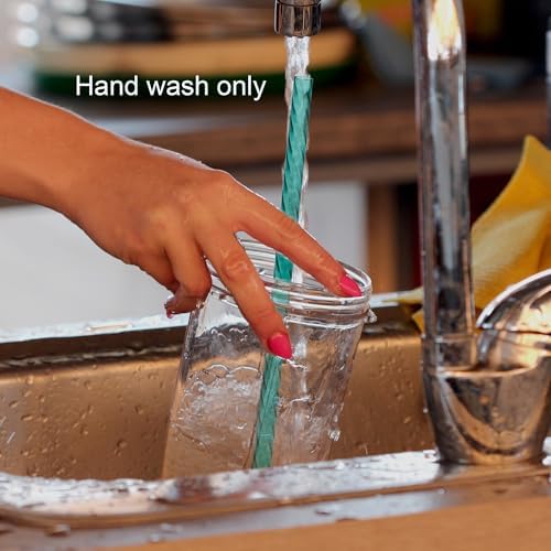 Dakoufish 6 Inch Reusable Clear Plastic Swirl Drinking Straws for Short Mini 6 oz-8 oz Mason Jar Tumblers,Set of 12 Pcs Replacement Straws with Cleaning Brush (6inch,12color)