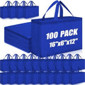 Windyun Reusable Grocery Bags Large Non Woven Shopping Bags with Handles Foldable Portable Tote, 16x6x12 Inch