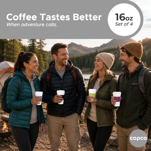 Copco Acadia Travel Mug, 16 Oz - Black, Plum, Blue, Green, Set of 4