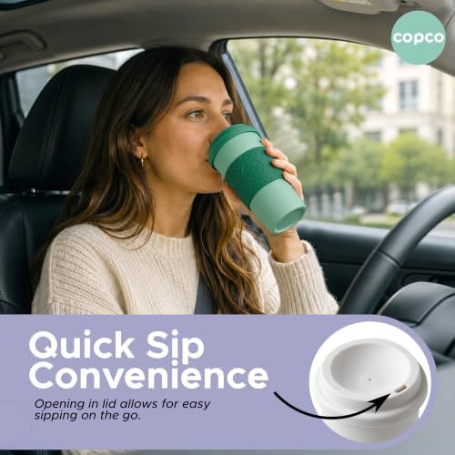 Copco Acadia 16oz Travel Mug, Set of 4 - Double Wall, Green & Purple