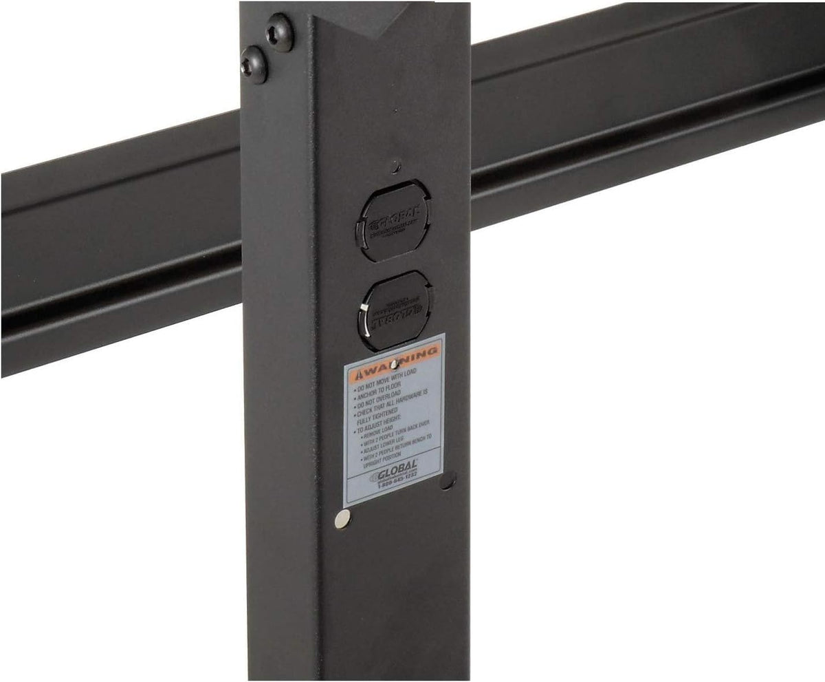 Global Industrial Adjustable Height Workbench C-Channel Leg, 72" W x 36" D, 1-1/2" Shop Top Square Edge, Black