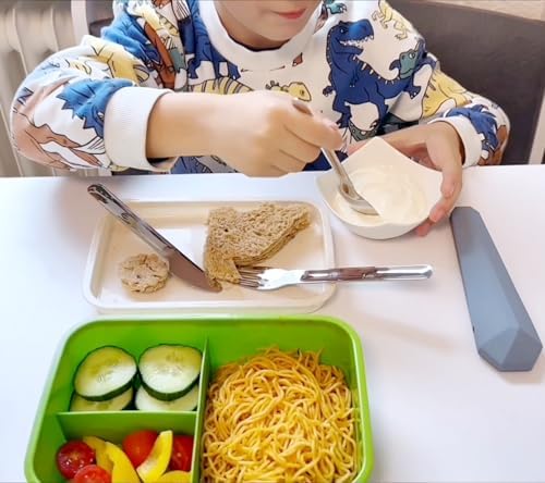DEVICO Utensils for Lunch Box, 4Pcs Travel Silverware Set with Case, Yellow