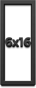 6x16 Shadow Box Frame Black | 1 Inch Deep Solid Wood Shadowbox Display Frame |