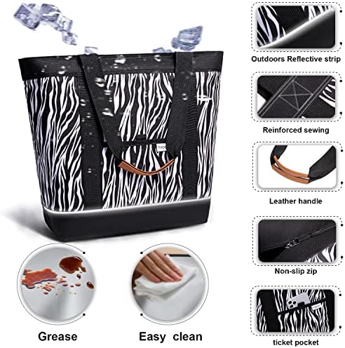 Insulated Cooler Bag Reusable Grocery Tote Bags Transport Large Lunch Box for Women