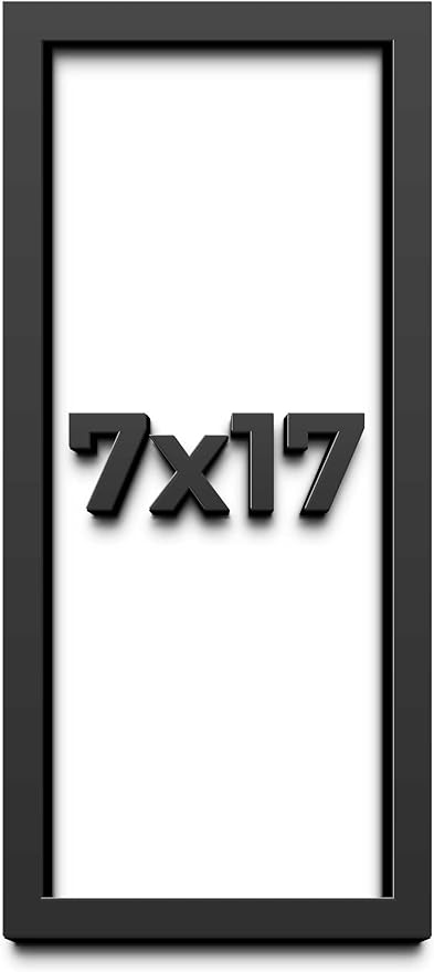 7x17 Shadow Box Frame Black | 1 Inch Deep Solid Wood Shadowbox Display Frame |