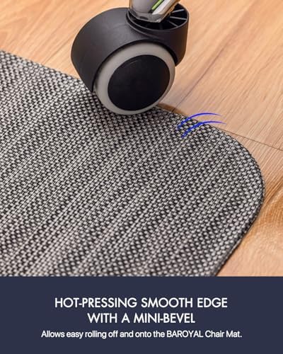 Baroyal Office Chair Mat for Hardwood Floor Under Desk Computer Rolling Chair Mat for Wood/Tile Floor Non-Slip Heavy Duty Desk Rug PVC Plastic Hard Floor Protector 36" x 48" (Gray)