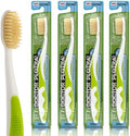 MOUTHWATCHERS Soft Flossing Manual Toothbrush, Adults, 4-Pack, Green