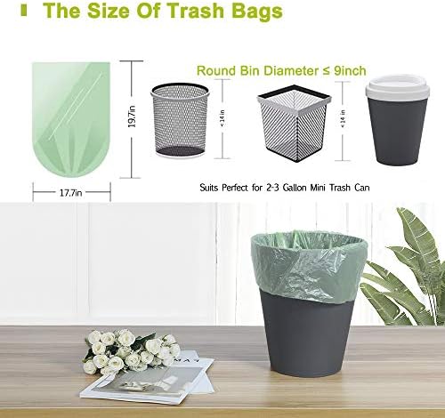 Jaoul Trash Bags 2.6 Gallon, Small Garbage Bags, Strong & Unscented Mini Trash Bags for Kitchen, Bathroom, Office, Restroom, Car, Black, 80 Counts