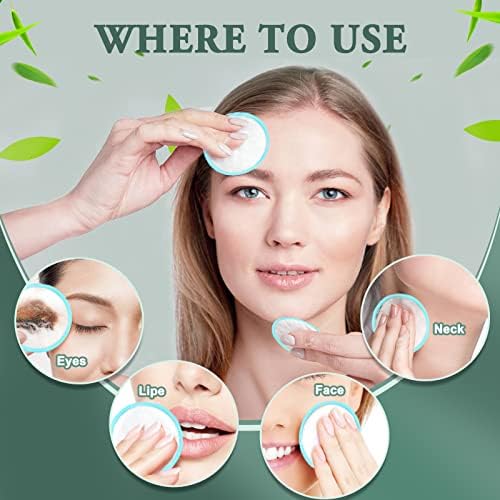 XSEINO Reusable Makeup Remover Pads(40 Pack) with Washable Natural Bamboo Fiber Material,Natural Bamboo Cotton Pad,for All Skin Types