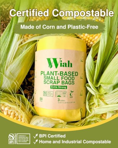 Small Compost Bags for Countertop Bin - Extra Strong Compostable 3 Gallon