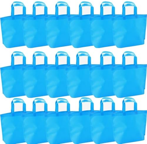 36-Pack Tote Bags Multipurpose Reusable Grocery Bag (Baby blue Colors 36 Pack)