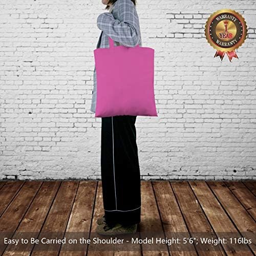 TOPDesign 24-Pack Economical 16"x15" Pink Cotton Tote Bag, Lightweight Medium Reusable Grocery Shopping Cloth Bags, Suitable for DIY, Advertising, Promotion, Gift, Activity