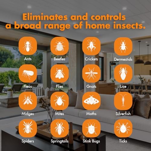 EcoVenger by EcoRaider All Purpose Insect Control 16 oz, Fleas, Fruit Flies, Gnats, Moths, Roaches, Spiders, Fast Kill, Lasting Prevention, Kill Eggs, Plant Extract Based & Non-Toxic, Child & Pet Safe