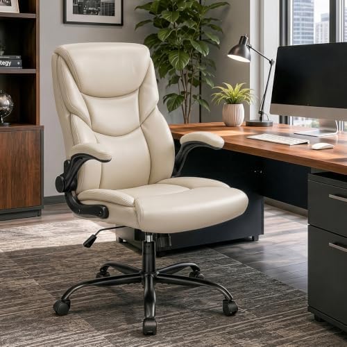 Sweetcrispy Home Office Desk Chairs, High Back PU Leather Chair