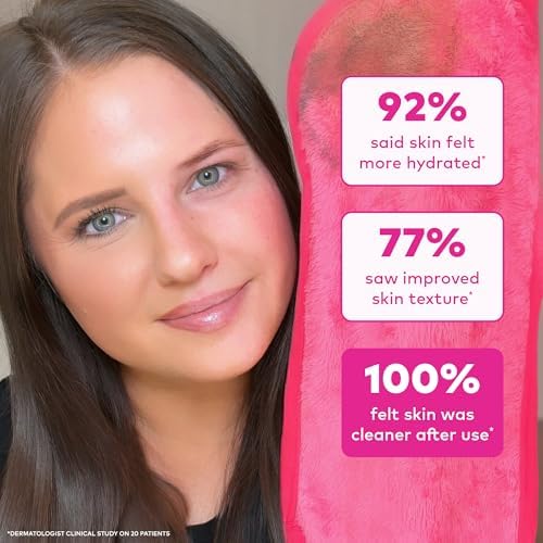 The Original MakeUp Eraser PRO, Effortlessly Remove All Makeup Using Only Water, Including Waterproof Mascara, Eyeliner, Foundation, Lipstick, Sunscreen,and More! Original Pink, 1ct.