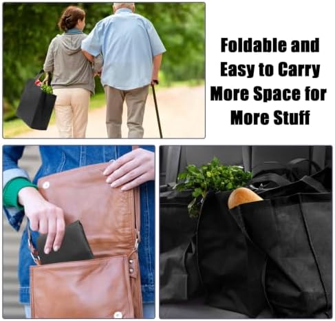 50pcs Reusable Grocery Bags with Handles Non Woven Shopping Tote Bags Bulk