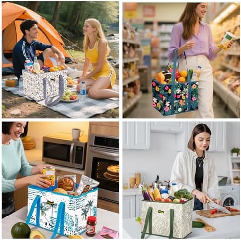 BALEINE 6PK Reusable Grocery Bags, Heavy Duty Shopping Tote Bag