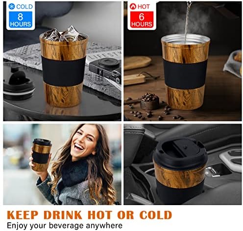 CS COSDDI 12 oz Coffee mug - Stainless Steel Coffee Cup with Leakproof Lid