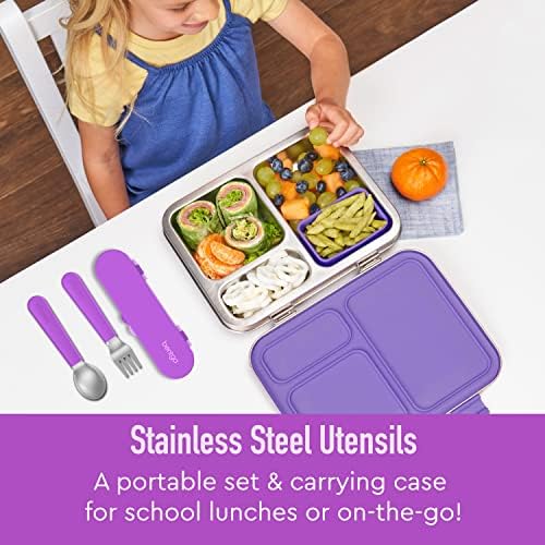 Bentgo Kids Plastic Utensil Set with Fork, Spoon, & Storage Case