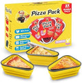 PIZZA PACK The Perfect Reusable Pizza Storage Container with 5 Microwavable Serving Trays - BPA-Free Adjustable Pizza Slice Container to Organize & Save Space, 3 Pack, Yellow