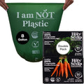 Medium Compostable Trash Bags - 6-8 Gallon, 100 Pack | Odorless, Plastic-Free & Decomposing Kitchen, Bathroom & Countertop Garbage Bag & Liners | Thick Bin Bags for Green & Food Waste