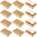 Bamboo Soap Dish, Bar Soap Holder Self Draining Soap Dish Natural Bamboo Soap Holder Waterproof Anti-Slip Wooden Soap Dishes for Bar Soap Saver Tray for Shower Bathroom Kitchen Sink Bathtub
