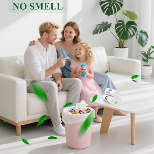 Small Trash Bags 1.2 Gallon - Biodegradable Gallon Waste Bag for Bathroom