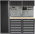Steel Garage Cabinet Set, Heavy Duty, Tool Cabinets with Drawers for Workshop Auto Repair Shop, No Wall Mounting Required