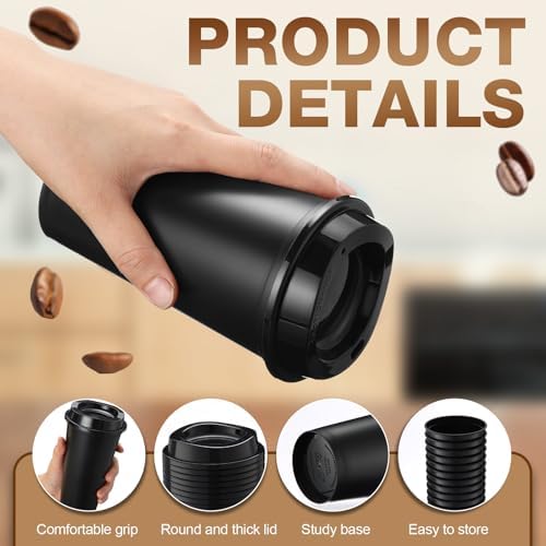 Honeydak 45 Pack 16 oz Reusable Coffee Cups with Lids Water Bottle Iced Coffee Travel Mug Reusable Portable Plastic Tea Tumblers Bulk for Hot and Cold Drinks Birthdays Party(Classic,Black)