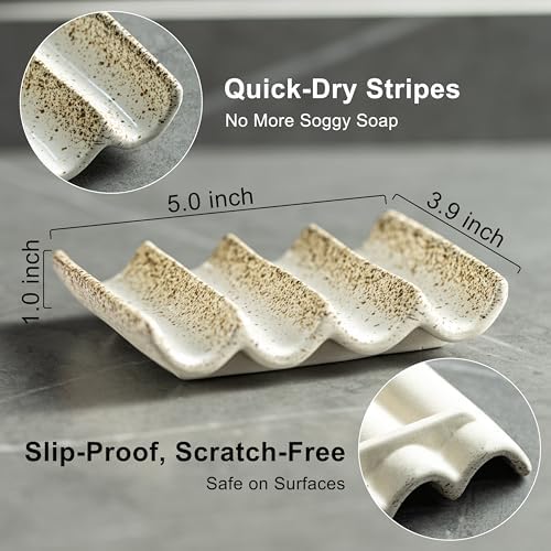 Soap Dish for Shower, Self Draining Bar Soap Holder for Shower